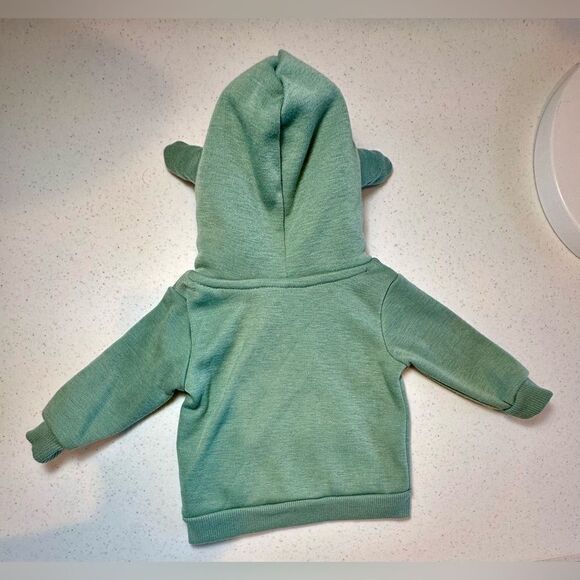Star Wars Baby Yoda Sherpa-Lined Hoody Pull Over Sweater w/Pocket 0-3 Months - Picture 2 of 6